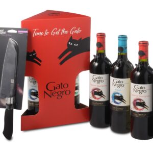 מארז חג גאטו נגרו - שלושה בקבוקים וסכין שף